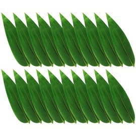 Kichvoe 100pcs Sushi Grass Sushi Bamboo Leaf Artificial Banana Leaves Japanese Sushi Baran Sashimi Plate Leaf Fake Leaves Dish Mat for Hawaiian Sashimi Plate Decorations