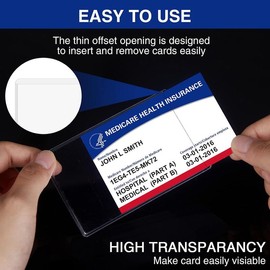New Medicare Card Protector, 6 Pack Plastic Card Holder for Wallet Single 12 Mil Business Card Sleeve Waterproof Cards Plastic Protector for Credit Card Business Card Social Security Card - Number of: 6