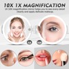 FUNTOUCH Lighted Makeup Mirror, Rechargeable 1X/10X Magnifying Mirror with Light