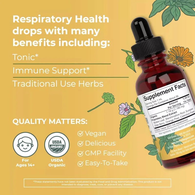 Mary Ruth's Extracto Orgánico Para La Salud Respiratoria Sabor Sin