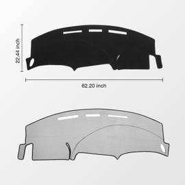 KUST Car Dash Cover for Ford F150 F-150 1997 1998 1999 2001 2002 2003/Ford Expedition 1997-2002 Left Hand Driving Polyester Non-Slip Center Console Dash Cover Custom Fit Dash Mat Sunshade Black