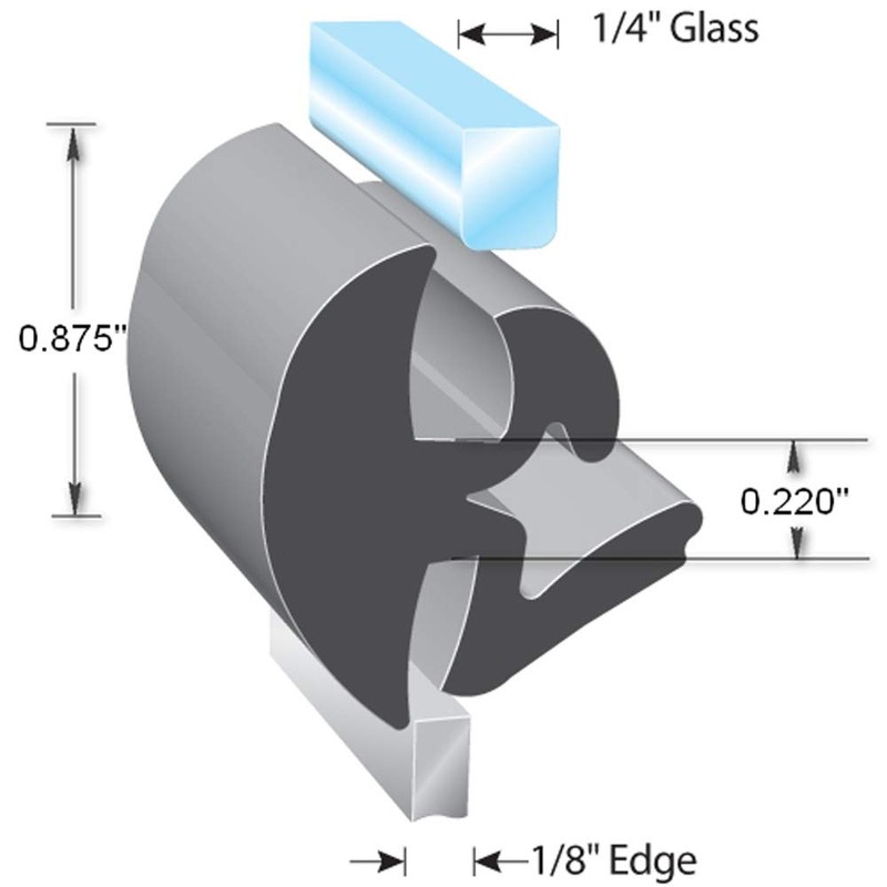 TRIM-LOK - LK1663-25 Trim-Lok EPDM Dense Rubber Window Locking Gasket