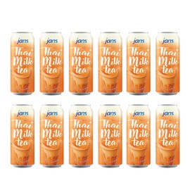 Jans Boba Milk Tea (Pack of 12, Thai Tea Non Boba)