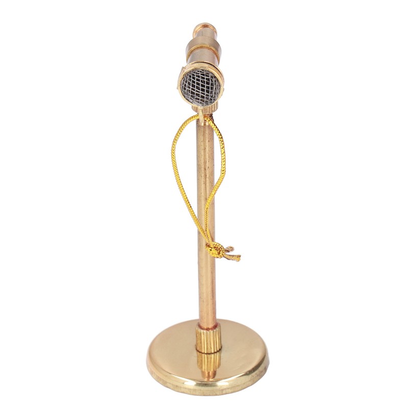 Adjustable Miniature Microphone Replica Model Mini Musical Instrument Decoration for