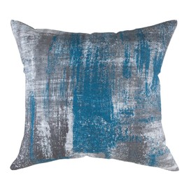 TreeWool Decorative Cushion Cover (60 x 60 cm, Teal) Brush Art Design 100% Cotton (Pack of 2)