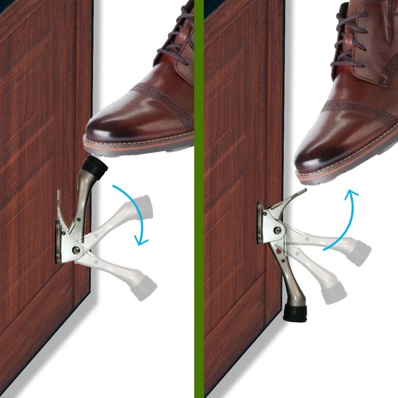 One Touch Kickdown Door Stopper, Door Holder, Heavy Duty Door