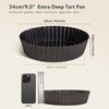Highkit 24cm / 9.5inch Deep Quiche Tins with Loose Base,