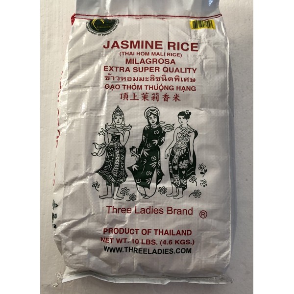 Three Ladies Jasmine Rice Extra Super Quality - 10 lbs