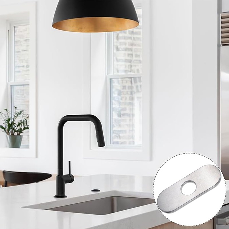 2PCS 6 inch Sink Faucet Hole Cover,Deck Plate Escutcheon for