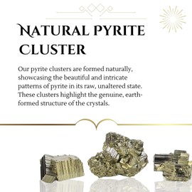 Natural Pyrite in Cubic, Octahedral, or Pyritohedron Shapes; High-Energy Iron Pyrite Crystal from Peru, Healing Properties; for Collection, Decoration, Gifting, or Jewelry Making (13 to 14 oz)