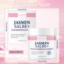 Pack of 2 Jasmine Ointment Dark Circles, Jasmine Ointment Eyes with Collagen Active Jasmine Ointment and Aloe Vera, Jasmine Cream, Eye Cream Against Eye Bags, Against Wrinkles, Slip-on Eyelids and