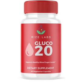 rize labs Gluco 20 Supplement, Support Capsules for Overall Health and Well-Being, All-Natural Formula with Powerful Ingredients (60 Capsules)