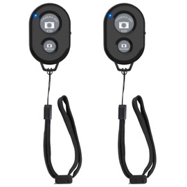 TESECU Bluetooth Fernbedienung, Handy Bluetooth Selfie Remote Control, Fernauslöser Selbstauslöser Fernbedienung für iOS, Android Smartphone (2 Stück) (Schwarz (2 Stück))