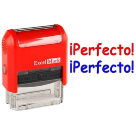 ExcelMark Self-Inking Rubber Teacher Grading Stamp - Perfecto