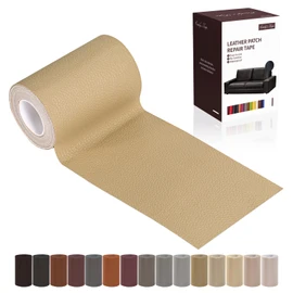 Leather Repair Patch Tape, Beige 3 x 61 Inches Self Adhesive Leather Repair Kit for Furniture, Car Seat, Vinyl Leather Repair Kit for Office Chairs, Couch, Sofa, Luggage
