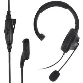 WODASEN Over Ear Single Side Earmuff Noise Cancelling Overhead Headset with Boom Mic PTT for APX4000 APX6000 APX7000 APX8000 XPR 6550 XPR6550e XPR7350e XPR7550e Walkie Talkie