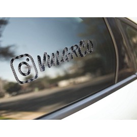 VulgrCo Carbon Fiber 3D Custom Social Media Decal Stickers Customized Name Username Instagram Facebook TikTok Snapchat YouTube Twitter X Logo Brand Vinyl Indoor Outdoor 5 Year Rated