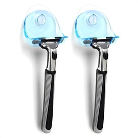 2 Pack Suction Cup Razor Holder for Shower Wall Accessories – No-Drill Razor Suction Holder for Shower Caddies – Waterproof & Reusable Bathroom Shaver Storage Cup for Men & Women | Easy to Install