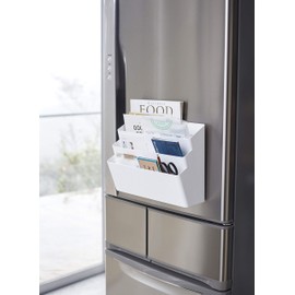 Yamazaki 4496 Tower Refrigerator Side Magnetic Storage Pocket, 3 Tiers, White, Approx. 12.6 x 5.1 x 9.6 inches (32 x 13 x 24.5 cm)