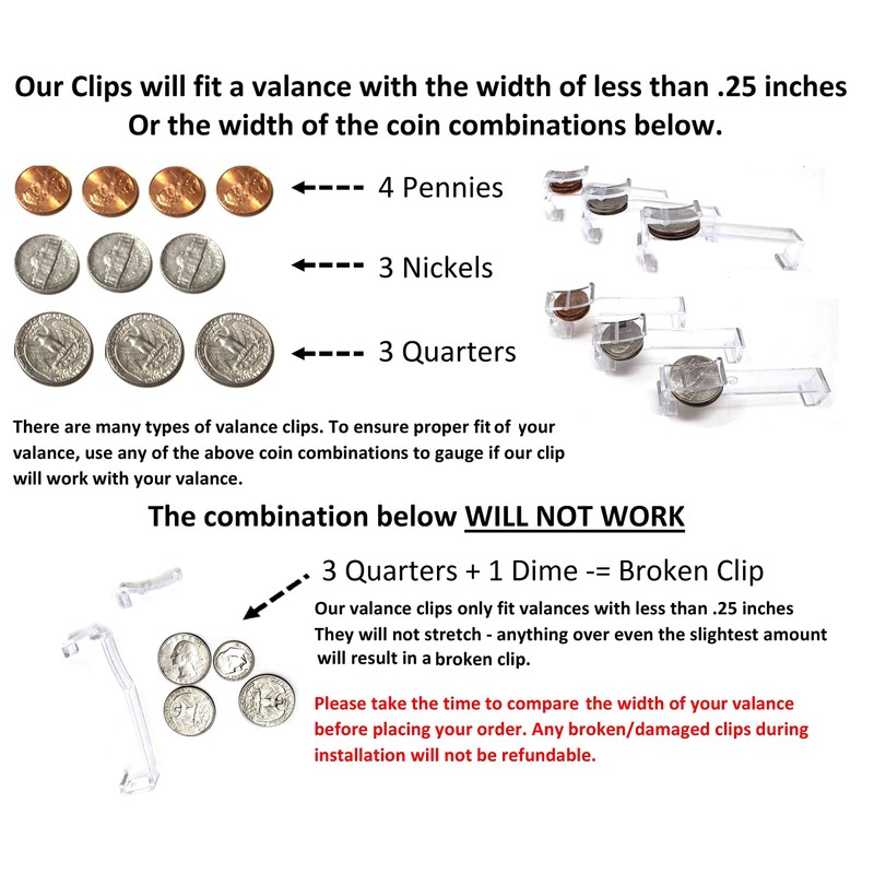 JSP Brand Pick a Pack of 3 Inch Valance Clips