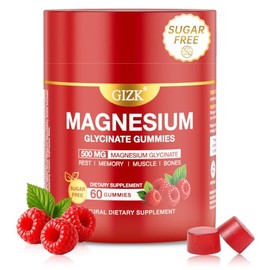 Gomitas de glicinato de magnesio de 500 mg - Gomitas de magnesio sin azúcar para dormir, estrés, apoyo muscular y nervioso - para adultos y niños mayo