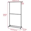 Sywhitta Double Rod Clothing Garment Rack, Rolling Clothes Organizer on