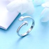 S925 Sterling Silver Semicolon Open Ring Inspirational Awareness Adjustable Ring