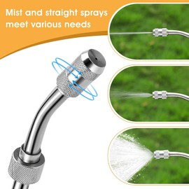 44inch Sprayer Wand, 3/8" & 1/4" Brass Barb Universal Sprayer Wand Replacement, Stainless Steel Sprayer Parts with Shut off Valve & 2 Hose Clamps, Spray Wands for Garden Hose, 1/2" Connector