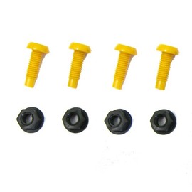 All Trade Direct 4 Pk Yellow Plastic Number Plate Fixing Bolts & Nuts