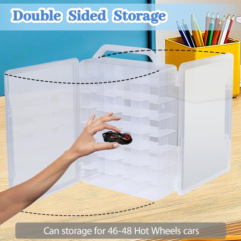 Ngdiluxury Double Sided Storage Case for Hot Wheels Storage with