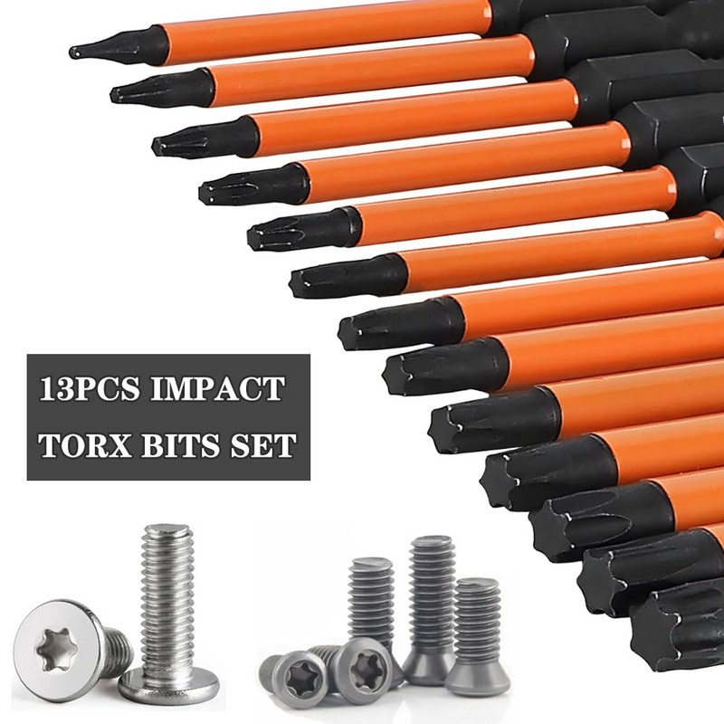 Saipor 13-Piece Torx Bit Set, 100 mm Long Torx Screwdriver