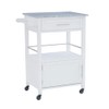 Linon Cayden White Kitchen Cart with Granite Top