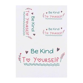 Azeeda 4 x 'Seien Sie nett zu sich selbst' Temporäre Tattoos - Wasserfest, Hautfreundlich & Ungiftig · Transfers in Verschiedenen Größen (TO00080874)