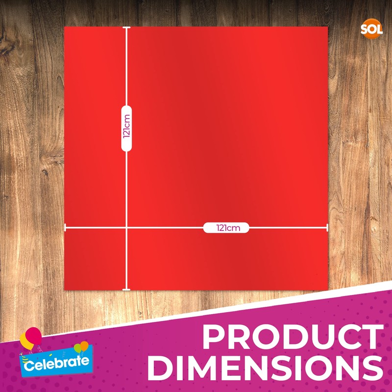3pk Red Table Cover | 121 x 121cm Red Table