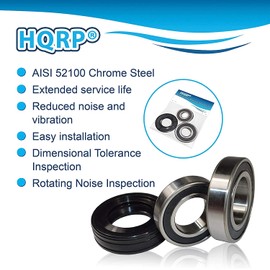 HQRP Bearing and Seal Kit compatible with Whirlpool GHW9160PW4 GHW9200LQ0 GHW9200LW0 GHW9250ML0 GHW9250ML1 GHW9250ML2 Front Load Washer Tub