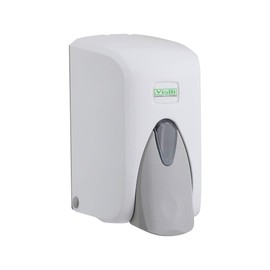 Vialli Soap Dispenser White Wall Mounted for Liquid Soap Lotion Shampoo Refillable Modern Design 500 ml