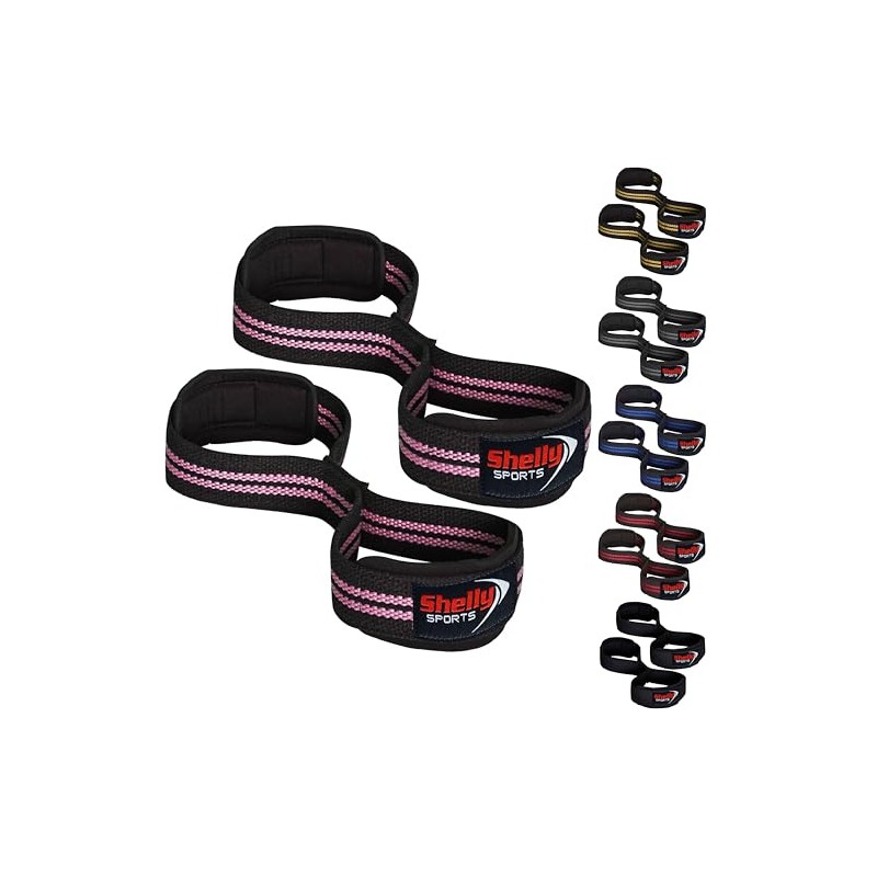 Shelly Weight Lifting Straps Figure 8 with Padded Cuff Wrist