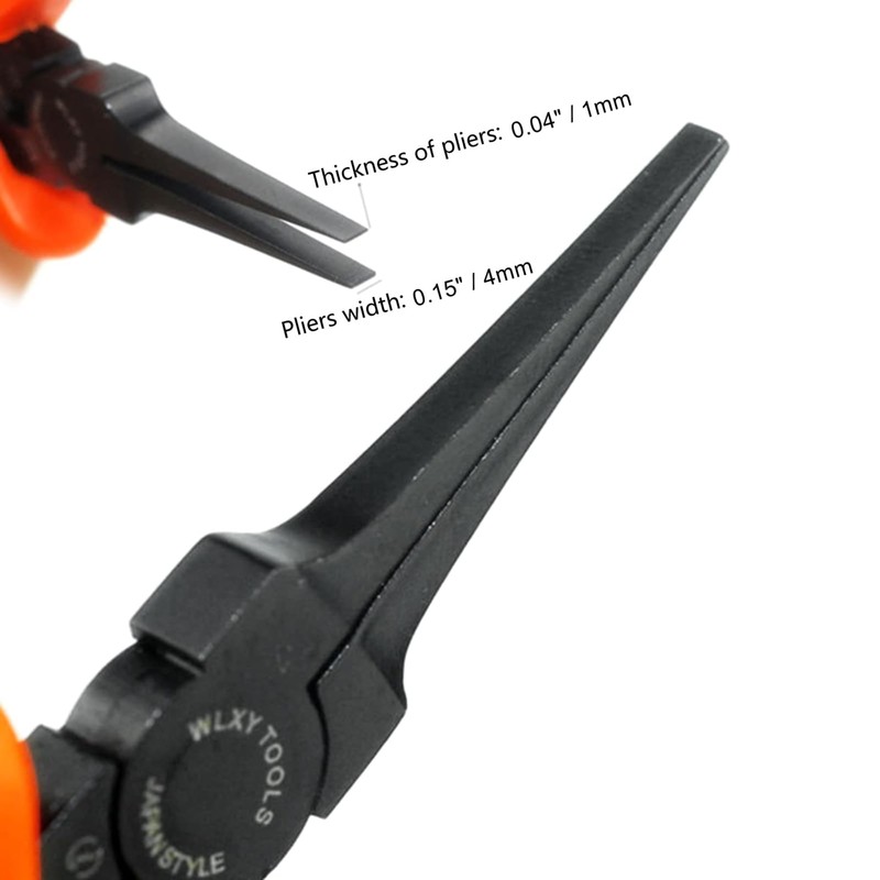 4inLoveMe Thin Flat Needle Nose Pliers 5.5 inches Flat Nose