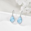 Larimar Drop Earrings for Women 925 Sterling Silver Teardrop Dangle