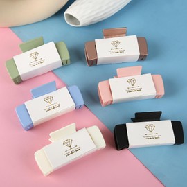 Loanzeg 6pcs Bridesmaid Proposal Gifts 4.1 Inch Square Set of 6 Bachelorette Hair Claw Clips ideas Bridal Shower Gift for Wedding Party Favors