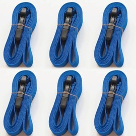TsdL-one 6 Pack Boat Cover Tie Down Straps with Quick Release Buckles - 1 Inch x 8.33 Ft Heavy Duty Durable Adjustable Nylon Strap for Trailers, Watercraft, RV & Furniture Covers-Blue