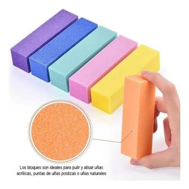 Triko Bloque Lima Pulidor Rectangular 12 Unidades Manicura Profesional