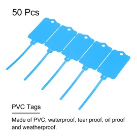 sourcing map Plastic Tags Key Label Tags, for Plastic Tie Mark Product Identification Tags,Valve Marking,Outdoor Tagging, 1.5x2.5 Inch Blue 50Packs