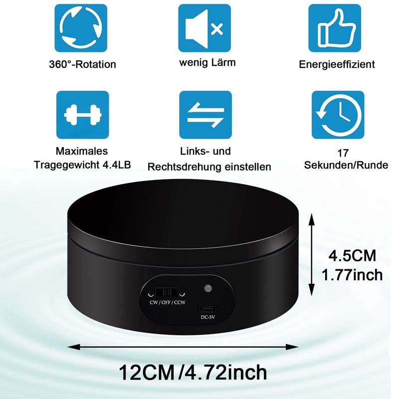 YVVV Electric Rotating Turntable,rotating display stand for Video Shooting,Display Jewelry,Anime