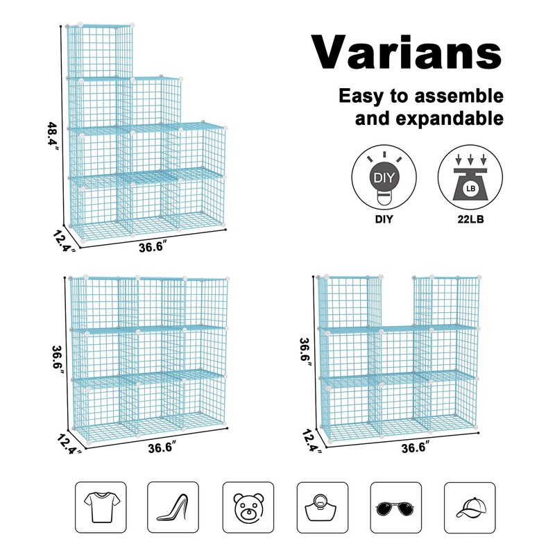 C&AHOME Wire Cube Storage, 9 - Cube Organizer Metal C