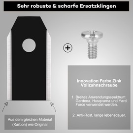 30 x Titanium Blade Blades, Linkbro Robotic Lawnmower Replacement Blades with 30 Screws for All Gardena Robotic Lawnmower Husqvarna Automower, Lawn Mower Blades