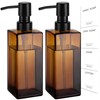 GMISUN Amber Glass Soap Dispenser, 2 Pack Hand Soap Dispenser