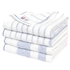 Bloom Imabari Face Towel Natural Border Set of 4, Blue, Gray