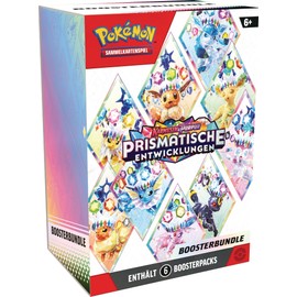 Pokémon Trading Card Game: Crimson & Purple Booster Bundle, Prismatic Evolutions (6 Booster Packs)