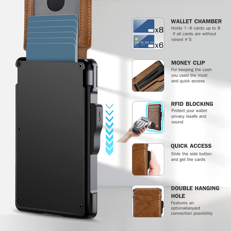 umoven Wallet for Men - with Money Clip Slim Leather